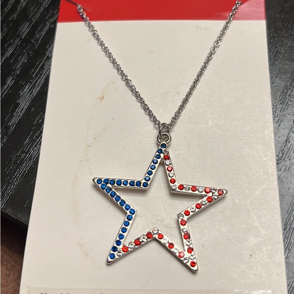 Patriotic Red, White & Blue Necklace
